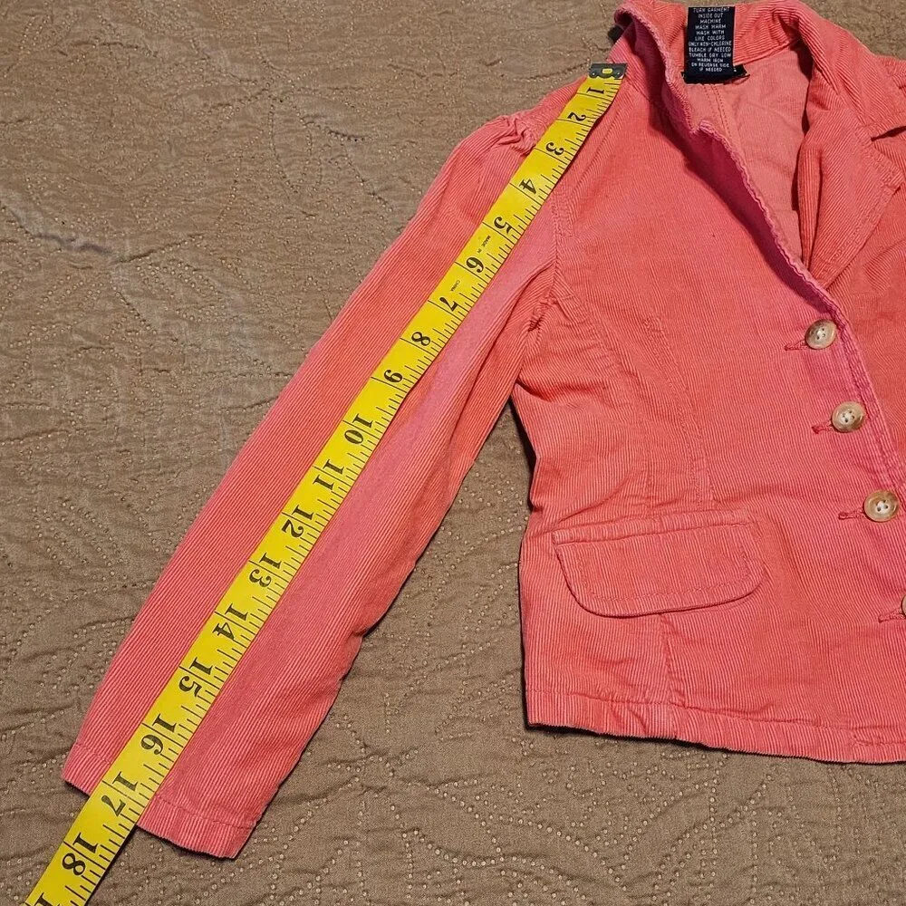 Ralph Lauren Girls Pink Corduroy Blazer Jacket Size 5 School Preppy